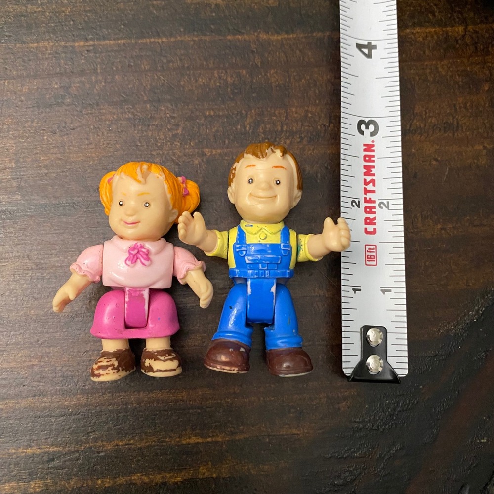 Keenway My Happy Home Family Figures Boy Blue Overalls Girl Pink Dress Vintage - Picture 6 of 6